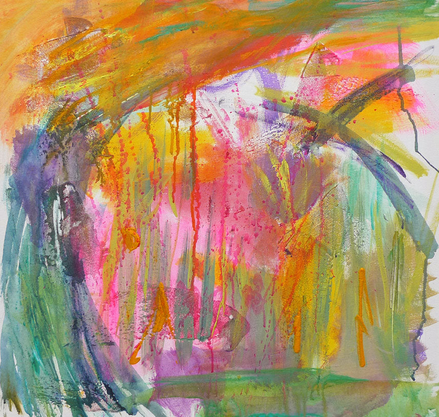 Rachel Tooth Heather Rachel Colourful Original Abstract Expressive Fine Art ...